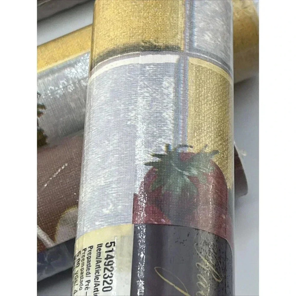 Prepasted wallpaper BORDER/Strawberries/Raymond Waites Kitchen/51492320/Yellow/5 - Picture 8 of 11